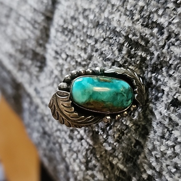 Authentic Indian turquoise ring. I think Navajo Rings